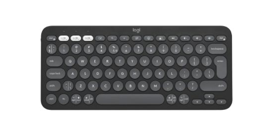 Image de Logitech Pebble Keys 2 K380s clavier Universel RF sans fil + Bluetooth QWERTY US International Graphite (920-011851)