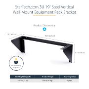 Image de StarTech.com Rack Vertical 19" 3U à Montage Mural - Support Mural 19" de Panneau de Brassage pour Data/AV/IT/Ordinateur - Rack 3U pour Armoire et Salle de Serveurs - Support d ... (RK319WALLV)