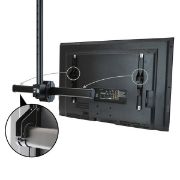 Image de StarTech.com Support TV au Plafond - Support Universel pour Écran Unique avec Mât Court Télescopique Réglable - Inclinable/Pivotant - Support VESA pour Écrans 32"-75" (FPCEILPTBSP)