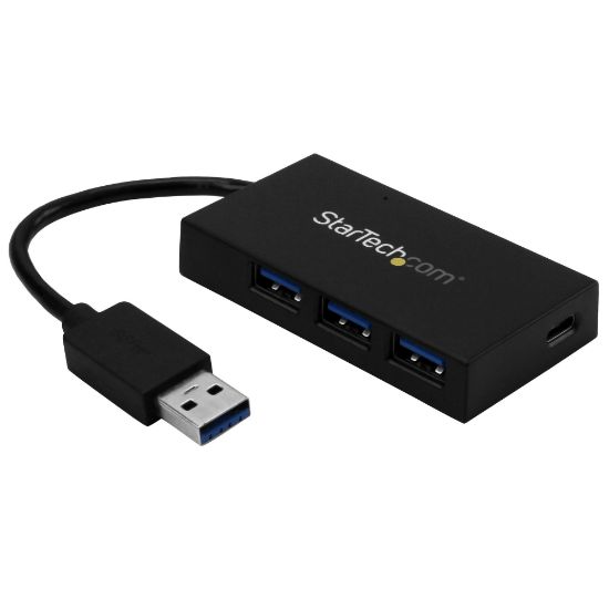 Image de StarTech.com Hub USB 3.0 4 Ports - Hub USB Type-A avec 1x USB-C et 3x USB-A SuperSpeed - Alimentation par Bus USB - Hub Adaptateur USB 3.2 Gen 1 (5Gbps) - Hub USB Portable (HB30A3A1CFB)