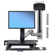 Image de Ergotron Extension courte pour StyleView Combo assis-debout (aluminium) - Acier inoxydable (97-858-026)