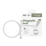 Image de PanzerGlass empower™ by ® Magnetic 240W USB-C to USB-C Cable | USB 2.0 | 1.5M | Silver White câble USB Blanc (EM84572)