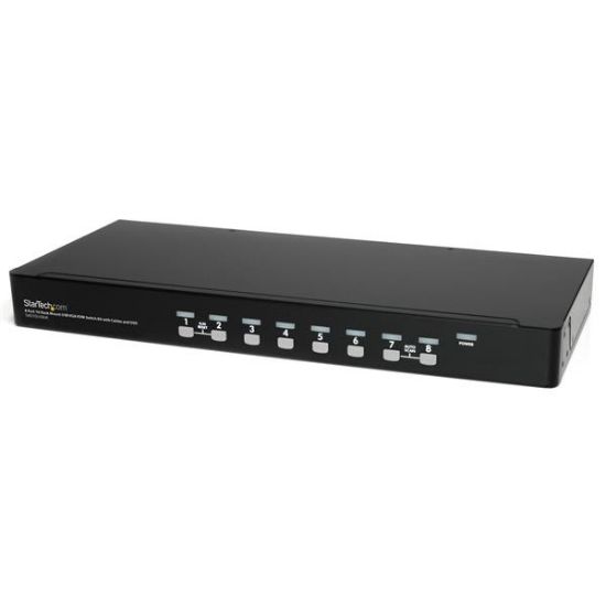 Image de StarTech.com Kit de commutateur KVM USB à montage sur rack 1U 8 ports avec affichage à l'écran et câbles (SV831DUSBUK)