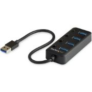 Image de StarTech.com Hub USB 3.0 4 Ports -USB-A vers 4x USB 3.0 Type-A avec 1x Interrupteur On/Off par Port- SuperSpeed USB 3.2 Gen 1 (5Gbps) - Alimenté par Bus - Portable - Câble 25 c ... (HB30A4AIB)