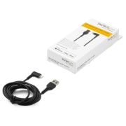 Image de StarTech.com Câble USB-A vers Lightning Noir Robuste 2m Coudé à 90° - Câble de Charge/Synchronisation USB Type A vers Lightning en Fibre Aramide Robuste et Résistante - Cert ... (RUSBLTMM2MBR)