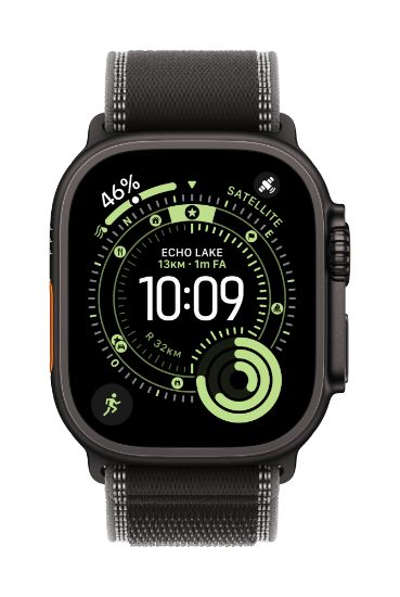 Image de Apple Boucle Trail noir/charbon 49 mm - S/M - Finition titane noir (MG9T4ZM/A)