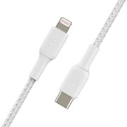 Image de Belkin 1 m, Braided USB-C to Lightning, White - Blanc (CAA004BT1MWH)