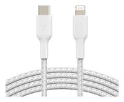 Image de Belkin 1 m, Braided USB-C to Lightning, White - Blanc (CAA004BT1MWH)