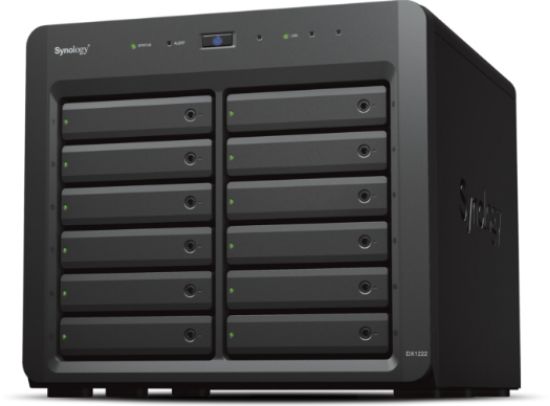 Image de Synology 12x 2.5"/3.5" SATA HDD, 270x300x340 mm Boites de stockage - Noir (DX1222)
