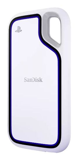 Image de SanDisk Disque SSD 2 To, 1 000 Mo/s, USB 3.2 Gen 2, 0 à 45 °C, IP65, Blanc, 100.8 mm x 52.55 mm x 9.6 mm, 69.4 g (SDSSDE62P-2T00-G25)
