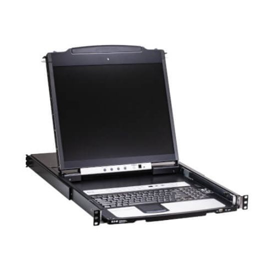 Image de Eaton 16-Port Cat5 KVM over IP Switch - 19 in. LCD, 1 Remote or 1 Local User, 1U Rack-Mount, TAA Commutateur KVM - Noir (B064C-16-1-IP)
