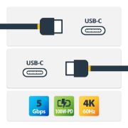 Image de StarTech.com Câble USB-C de 1,8m, USB 5Gbps, 100W (5A) Power Delivery, Certifié Works with Chromebook, 4K 60Hz DP Alt Mode, Certifié USB-IF - Compatible Thunderbolt (USB315C5C6)