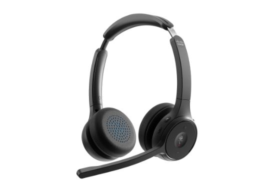 Image de Cisco Headset 722Q, Wireless Dual On-Ear Bluetooth Headphones, Microsoft Teams Button, USB-A HD Bluetooth Adapter, Soft Case, Carbon Black, 1-Year Limited Liability Wa ... (HS-WL-722Q-BUNA-C)