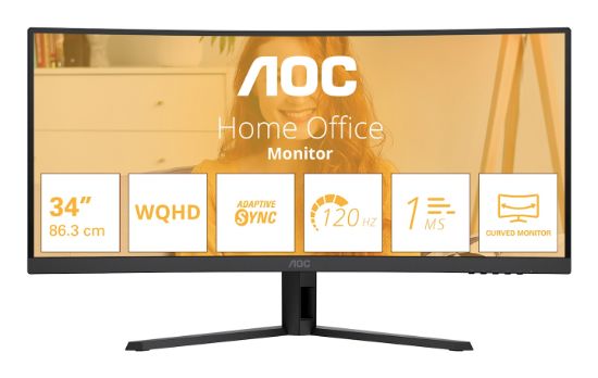 Image de AOC B3 écran plat de PC 86,4 cm (34") 3440 x 1440 pixels Wide Quad HD LED Noir (CU34B3E)