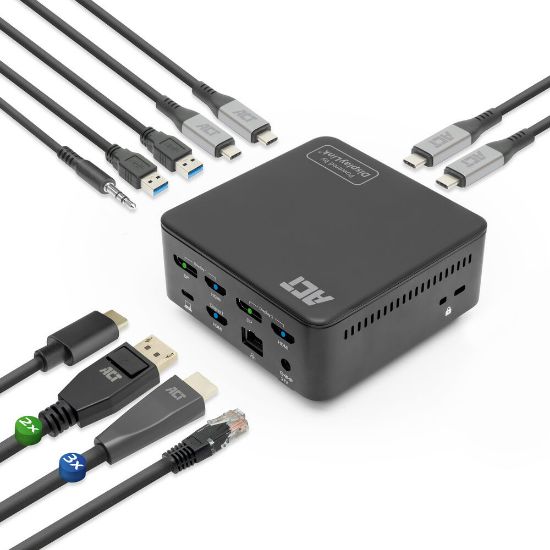 Image de ACT Station d'accueil USB-C universelle 4K, pour 3 moniteurs HDMI/DisplayPort, DisplayLink (AC7148)