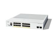 Image de Cisco Catalyst 1300-16FP-2G Managed, 16 Port GE, Full PoE, 2x1GE SFP, Limited Lifetime Protection Switch - Blanc (C1300-16FP-2G)