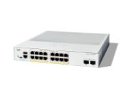Image de Cisco Catalyst 1300-16FP-2G Managed, 16 Port GE, Full PoE, 2x1GE SFP, Limited Lifetime Protection Switch - Blanc (C1300-16FP-2G)