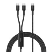 Image de Belkin Braided USB-C to Dual USB-C, 140W, 1.5 m, black Câble USB - Noir (CAC004HQ1.5MBK)