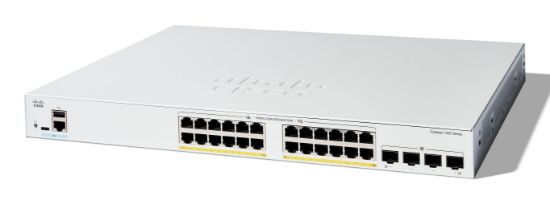 Image de Cisco Catalyst 1200-24FP-4G Smart, 24 Port GE, Full PoE, 4x1GE SFP, Limited Lifetime Protection Switch - Blanc (C1200-24FP-4G)