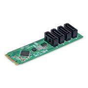 Image de StarTech.com Carte Adaptateur M.2 vers SATA à 4 Ports, Carte Extension M.2 PCIe 3.0 vers HDD/SSD SATA, Chipset ASM1064, M.2 NVMe vers 4x HDD/SSD pour Windows/macOS/Lin ... (4P-SATA-M2-ADAPTER)