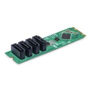 Image de StarTech.com Carte Adaptateur M.2 vers SATA à 4 Ports, Carte Extension M.2 PCIe 3.0 vers HDD/SSD SATA, Chipset ASM1064, M.2 NVMe vers 4x HDD/SSD pour Windows/macOS/Lin ... (4P-SATA-M2-ADAPTER)