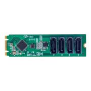 Image de StarTech.com Carte Adaptateur M.2 vers SATA à 4 Ports, Carte Extension M.2 PCIe 3.0 vers HDD/SSD SATA, Chipset ASM1064, M.2 NVMe vers 4x HDD/SSD pour Windows/macOS/Lin ... (4P-SATA-M2-ADAPTER)
