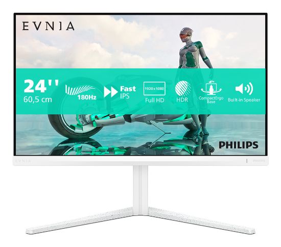 Image de Philips Evnia écran plat de PC 60,5 cm (23.8") 1920 x 1080 pixels Full HD LCD Blanc (24M2N3201A/00)