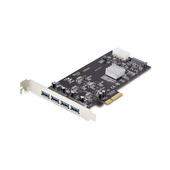 Image de StarTech.com Carte PCIe USB à 4 Ports, USB 3.2 5Gbps, Carte d'Extension PCI Express avec 4 Contrôleurs USB Indépendants, 4 Ports USB-A, Windows/macOS/Linux (P5Q4A-USB-CARD)