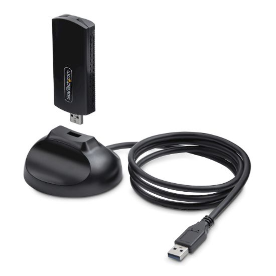 Image de StarTech.com Clé USB WiFi 6E pour Ordinateur de Bureau/Portable, Carte Réseau Sans Fil avec Antenne Pliable, Dongle WiFi 6E pour PC, Adaptateur Wi-Fi Compatible 802. ... (AX54005A-USB-WIFI-6E)