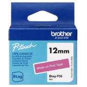 Image de Brother – Ruban adhésif Brotherblanc sur rose, 12 mm de large, non laminé (BTAG-P35)