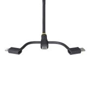 Image de StarTech.com Câble de Charge USB de 1m Robuste, USB vers Lightning/Micro-USB/USB-C, Certifié Apple MFi, Gaine en Aramide, Cordon de Charge USB Universel 3-en-1 pour iPhone/iPa ... (RLTCUB1MBK)