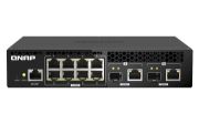 Image de QNAP commutateur réseau Géré L2 2.5G Ethernet (100/1000/2500) Connexion Ethernet, supportant l'alimentation via ce port (PoE) Noir (QSW-M2108R-2C)