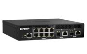 Image de QNAP commutateur réseau Géré L2 2.5G Ethernet (100/1000/2500) Connexion Ethernet, supportant l'alimentation via ce port (PoE) Noir (QSW-M2108R-2C)