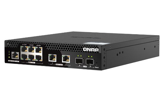 Image de QNAP commutateur réseau Géré L2 10G Ethernet (100/1000/10000) Connexion Ethernet, supportant l'alimentation via ce port (PoE) 1U Noir (QSW-M2106PR-2S2T)