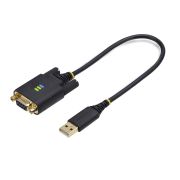 Image de StarTech.com Câble USB vers Null Modem Série de 30cm, COM Retention, FTDI, Câble Adaptateur USB-A vers DB9 RS232, Vis/Écrous DB9 Interchangeables, Windows/macOS/Linux (1P1FFCN-USB-SERIAL)