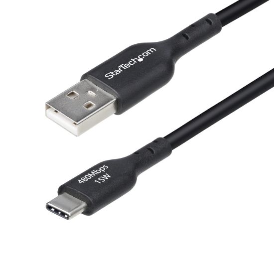 Image de StarTech.com Câble de Charge USB-A vers USB-C de 2m, Charge et Synchronisation, 3A, USB 2.0, Gaine TPE - Cordon de Charge USB Noir (USB2AC2MNC)