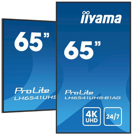 Image de iiyama Écran d'affichage dynamique 163,8 cm (64.5") LCD 500 cd/m² 4K Ultra HD Noir 24/7 (LH6541UHS-B1AG)
