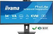 Image de iiyama ProLite écran plat de PC 86,4 cm (34") 3440 x 1440 pixels UltraWide Quad HD LED Noir (XCB3497WQSNPH-B1)