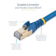 Image de StarTech.com Câble réseau Ethernet RJ45 Cat6 de 5 m - Bleu (6ASPAT5MBL)