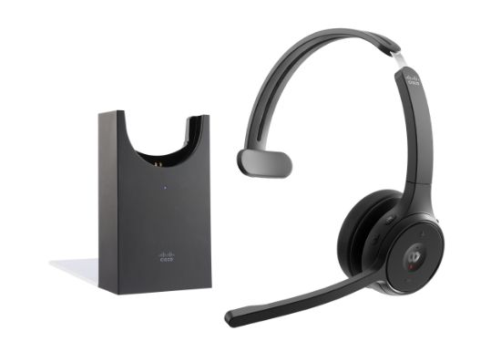 Image de Cisco Headset 721, Wireless Single On-Ear Bluetooth Headphones, Webex Button, USB-A HD Bluetooth Adapter, Soft Case, Charging Stand, Carbon Black, 1-Year Limited Liabi ... (HS-WL-721-BUNAS-C)
