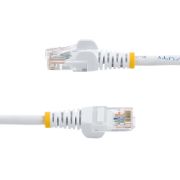Image de StarTech.com Câble réseau Cat5e UTP sans crochet de 3m - Cordon Ethernet RJ45 anti-accroc - M/M - Blanc (45PAT3MWH)