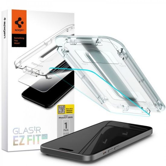 Image de Spigen iPhone 15 Plus Tempered Glass Glas.tR EZ Fit HD (1Pack) Protecteur d'écran - Transparent (AGL06887)