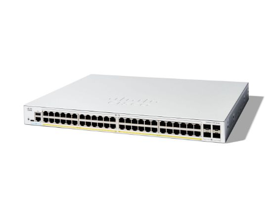 Image de Cisco Catalyst 1300-48P-4X Managed, 48 Port GE, PoE, 4x10GE SFP+, Limited Lifetime Protection Switch - Blanc (C1300-48P-4X)