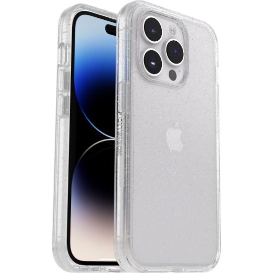 Image de OtterBox Symmetry Clear Coque pour iPhone 14 Pro Max, anti-chute, protection fine, supporte 3 x plus de chutes que la norme militaire, antimicrobien, Stardust - Transparent (77-88662)