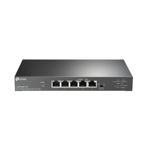 Image de TP-Link commutateur réseau Non-géré Gigabit Ethernet (10/100/1000) Connexion Ethernet, supportant l'alimentation via ce port (PoE) Noir (TL-SG105PP-M2)