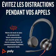 Image de HP Poly Micro-casque Poly Blackwire 8225 stéréo USB-C + adaptateur USB-C/A (8X223AA)