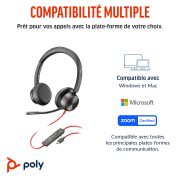 Image de HP Poly Micro-casque Poly Blackwire 8225 stéréo USB-C + adaptateur USB-C/A (8X223AA)