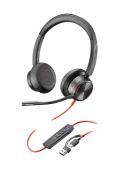 Image de HP Poly Micro-casque Poly Blackwire 8225 stéréo USB-C certifié Microsoft Teams + adaptateur USB-C/A (8X225AA)