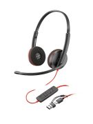 Image de HP Poly Micro-casque Poly Blackwire 3215 monaural USB-C + connexion 3,5 mm + adaptateur USB-C/A (8X227AA)