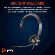 Image de HP Poly Micro-casque Poly Blackwire 3310 monaural USB-C certifié Microsoft Teams + adaptateur USB-C/A (8X216AA)